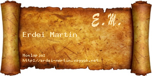 Erdei Martin névjegykártya